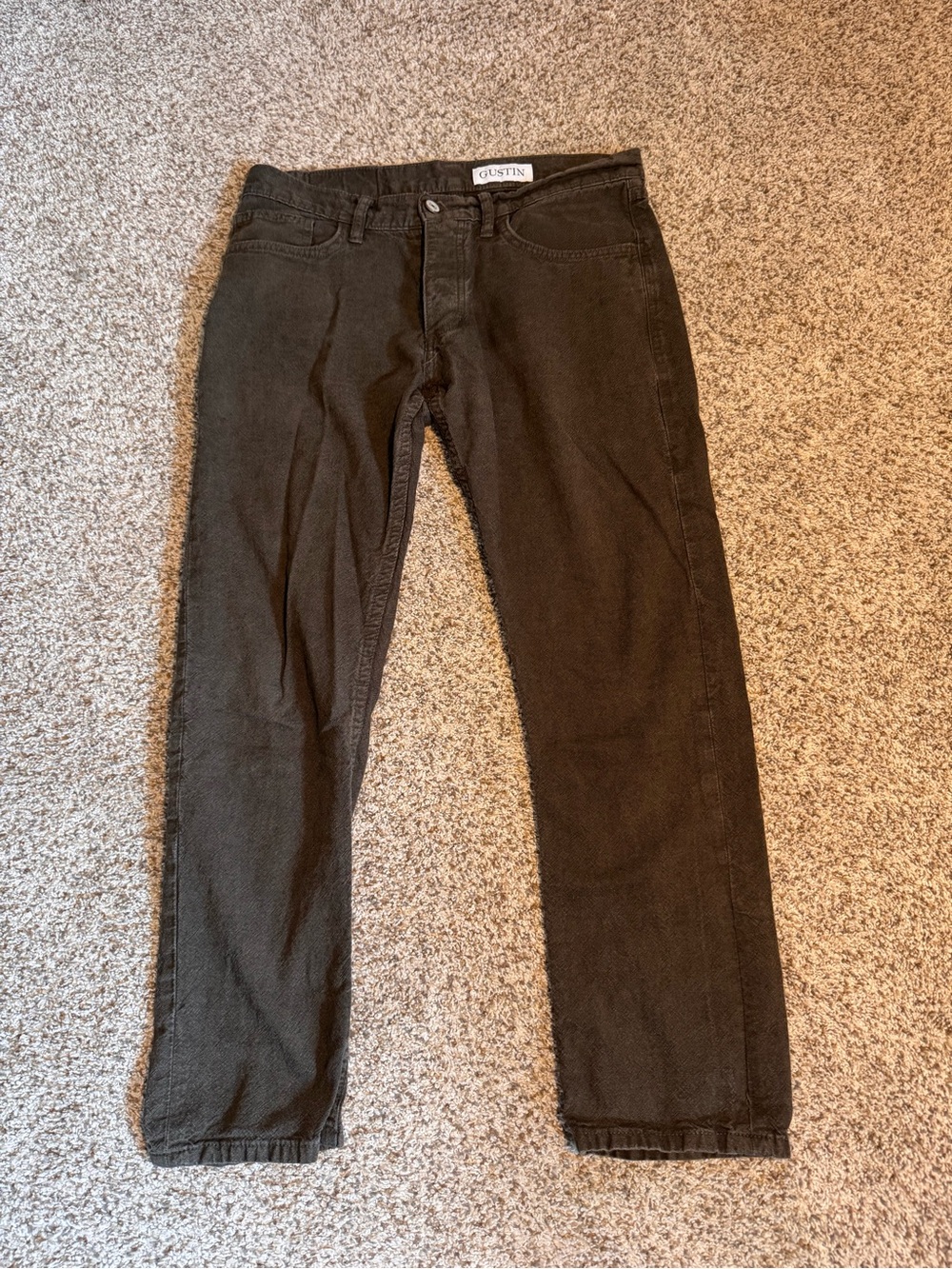 Gustin Straight-Leg Jeans in Olive Green - 34 x 27